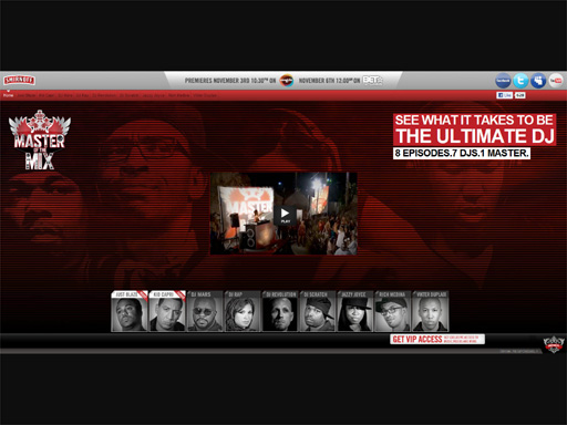 Screenshot of Smirnoff's Master of the Mix webpage